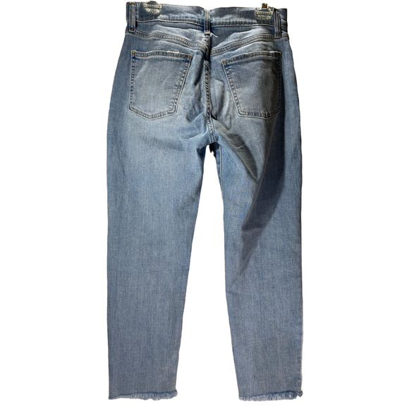 Gorpcore Gap Womens 6R Boho Raw Hem Cottage High Rise Faded Blue Ankle Jeans - Picture 2 of 9